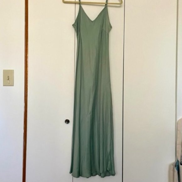 Sage Green Slip Dress - Picture 3 of 5